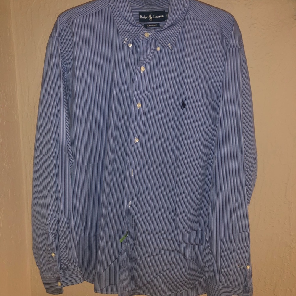 RALPH LAUREN MENS BUTTON DOWN DRESS SHIRT SIZE XL